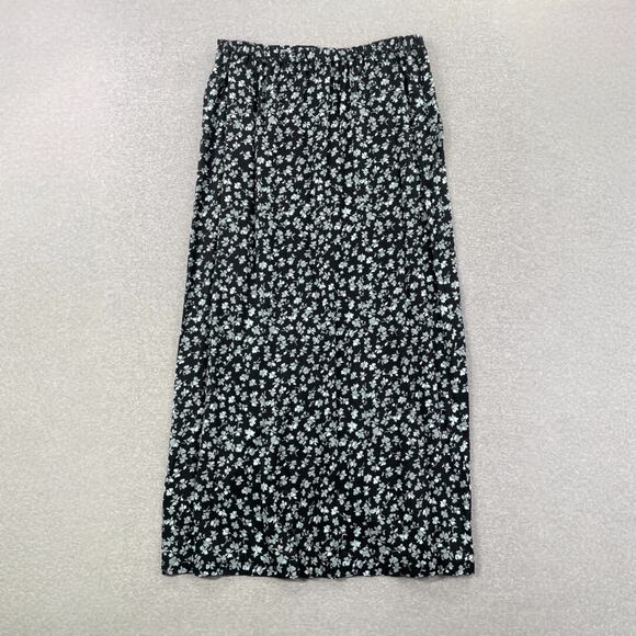 Melrose and Market Floral Maxi Skirt XL Black Blue Lightweight Whimsigoth Fairy - Picture 1 of 15